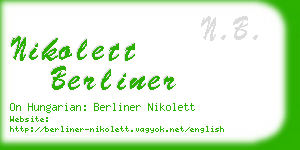 nikolett berliner business card